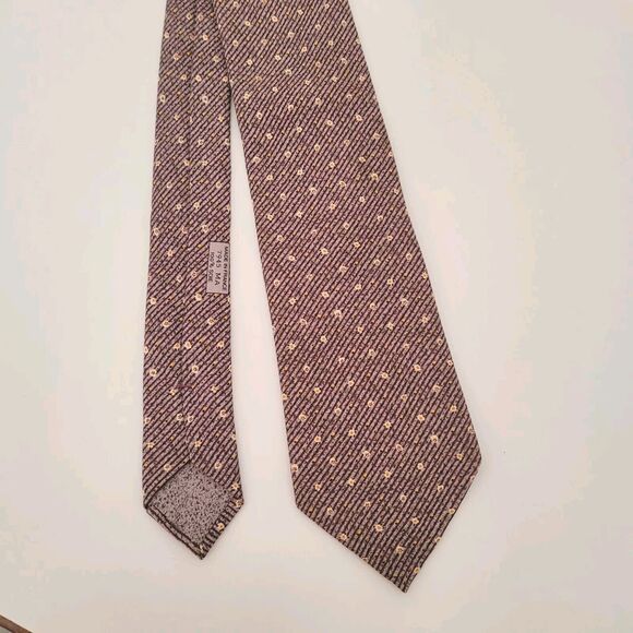 Hermes Men's Neck Tie Made In France Designer Silk PurpleLuxury Geometric Modern - Picture 1 of 10